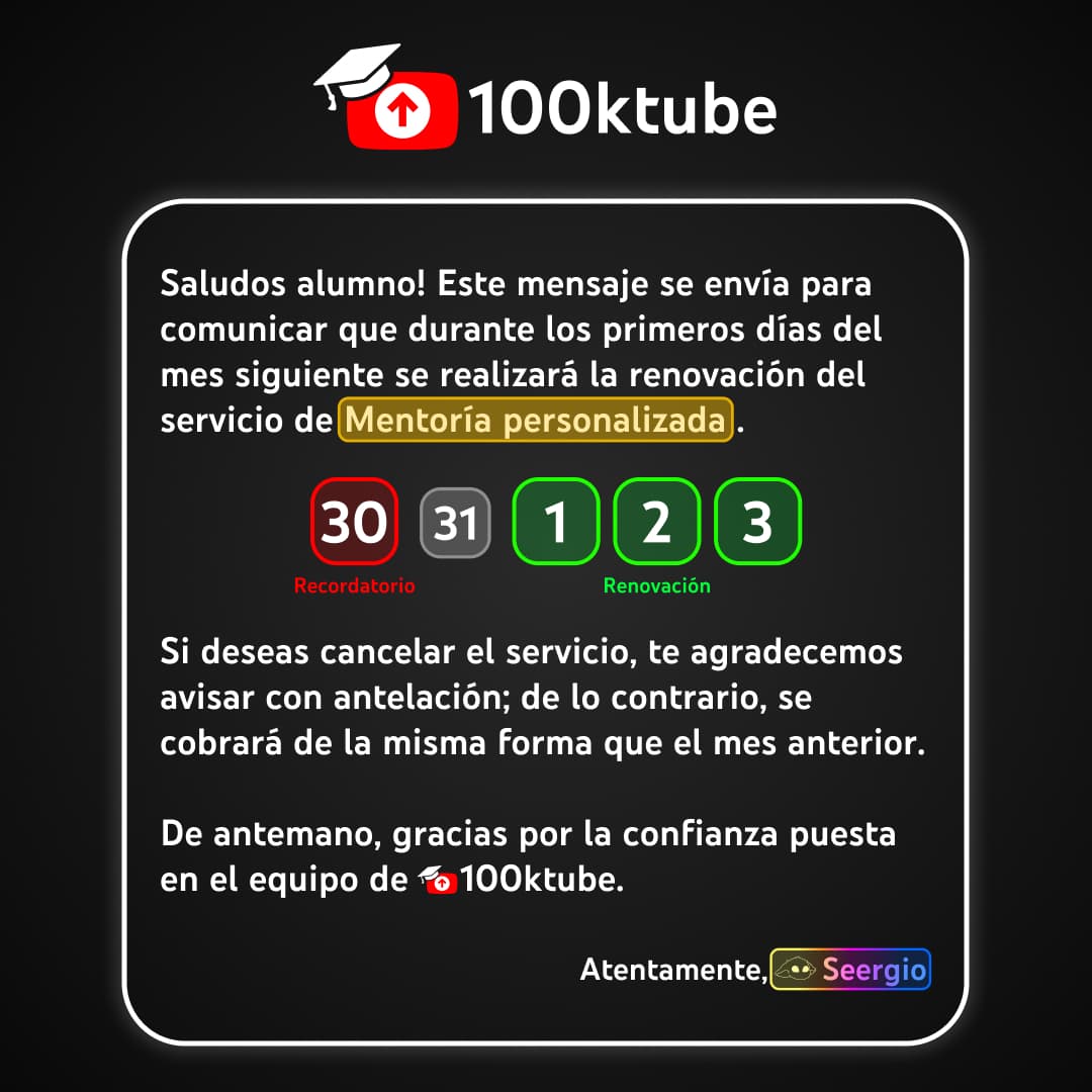 100ktube — recordatorio